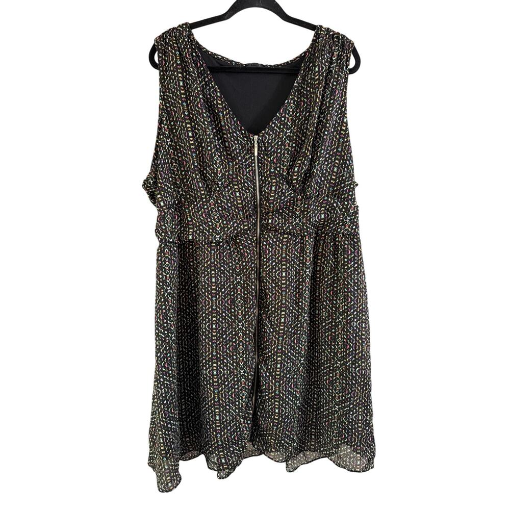 City Chic Women's Plus Size Black & Rainbow Tribal Sleeveless Dress Size XL 22